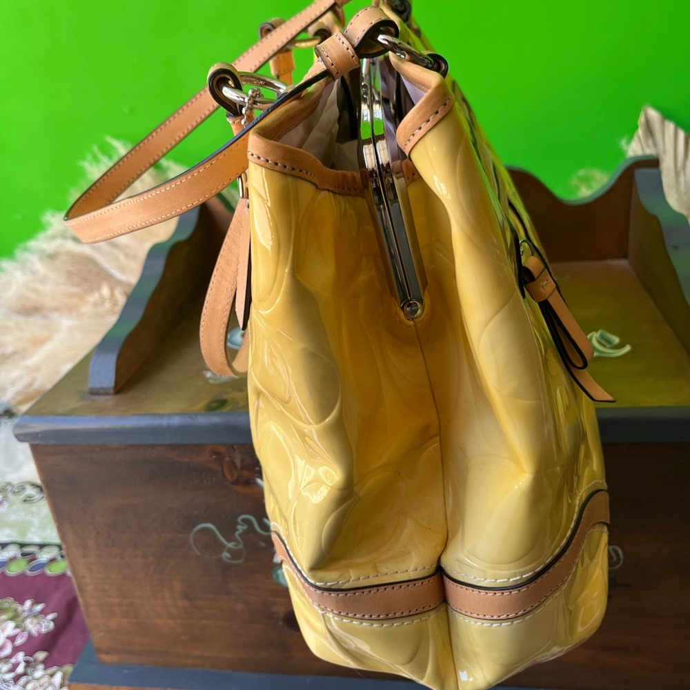 Coach large yellow purse